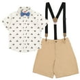 thumbnail image 1 of Disney Mickey Mouse Toddler Boys Button Down Shirt Twill Shorts Suspenders and Bow-Tie 4 Piece Outfit Set 3T, 1 of 5