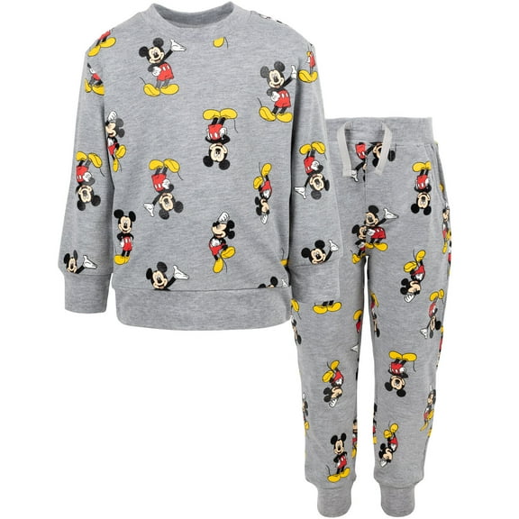 Disney Mickey Mouse Toddler Boys French Terry Sweatshirt and Pants Set Toddler to Big Kid