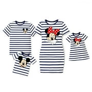 Disney Mickey Mouse Toddler Boys Graphic Tee Stripped Short Sleeve T-Shirts Matching Family Outfits