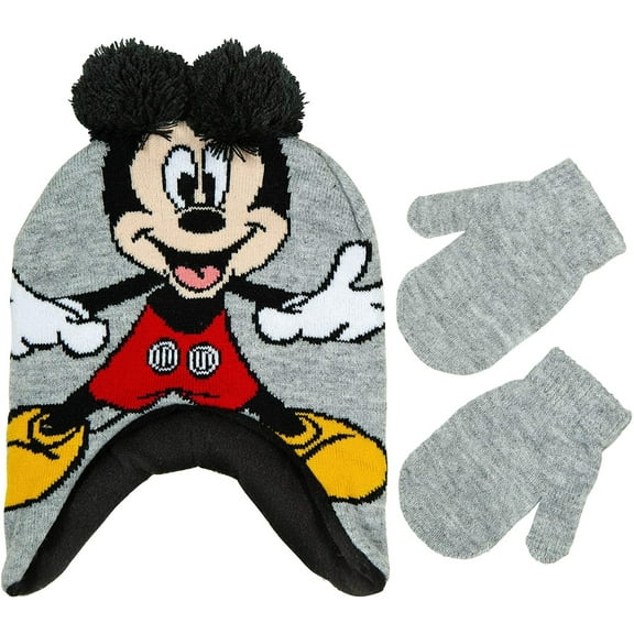 Disney Mickey Mouse Toddler Boys Hat and Mitten Winter Set [4014]