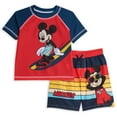 thumbnail image 1 of Disney Mickey Mouse Toddler Boys Rash Guard and Swim Trunks Outfit Set Red 3T, 1 of 5