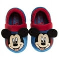 thumbnail image 1 of Disney Mickey Mouse Toddler Boys' Retro Dual Sizes Nylex Fabric Slippers, 1 of 6