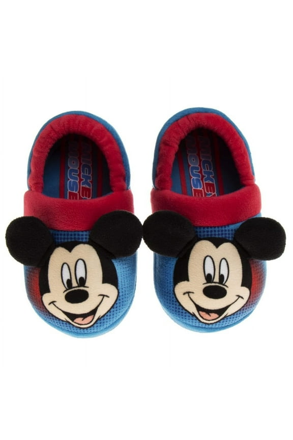 Mickey Mouse Toddler Boys' Retro Dual Sizes Nylex Fabric Slippers
