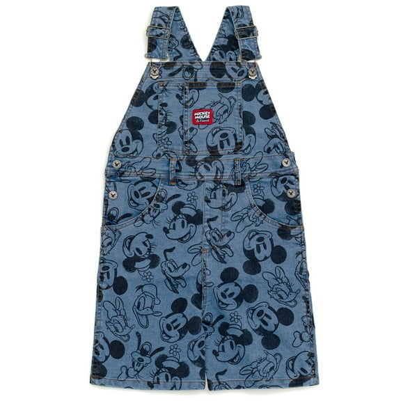 Disney Mickey Mouse Goofy Donald Duck Toddler Boys Denim Short Overalls Shortall 2T