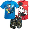 thumbnail image 1 of Disney Mickey Mouse Toddler Boys T-Shirt Tank Top and French Terry Shorts 3 Piece Outfit Set Red/Black/Blue 2T, 1 of 5