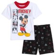 thumbnail image 1 of Disney Mickey Mouse Toddler Boys T-Shirt and French Terry Shorts Outfit Set Infant to Little Kid, 1 of 5
