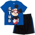 thumbnail image 1 of Disney Mickey Mouse Toddler Boys T-Shirt and Mesh Shorts Outfit Set Infant to Big Kid, 1 of 5