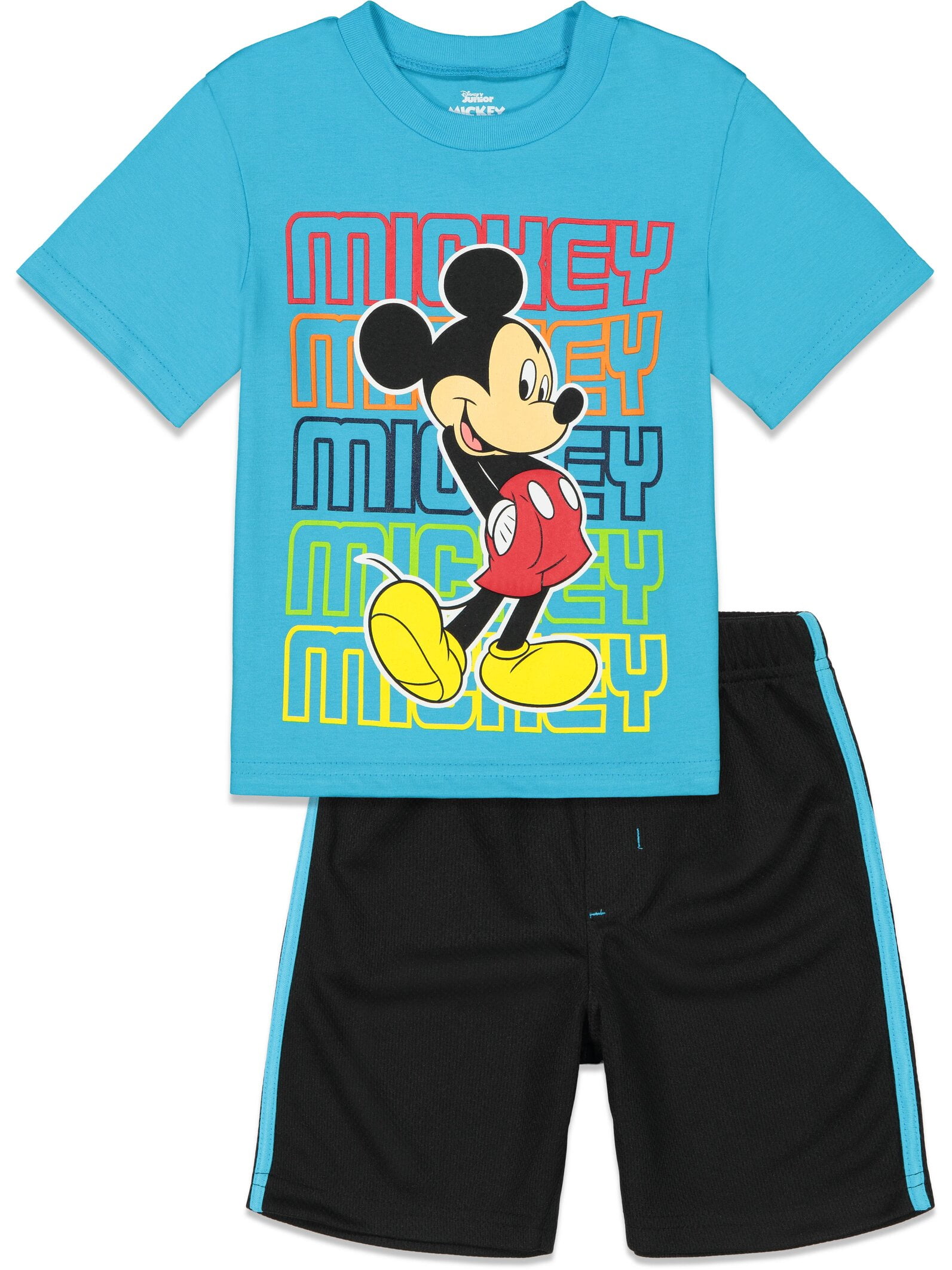 Babyhug Disney Cotton Knit Sleeveless T-Shirt & Shorts Set With Mickey Mouse Graphics - White & Red
