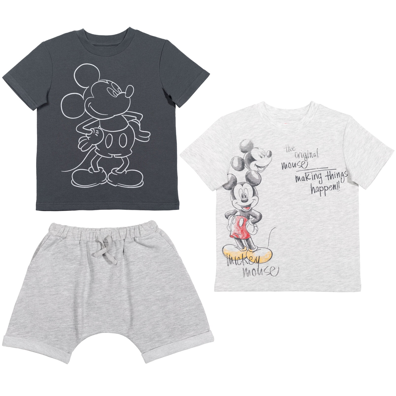 Mickey Casual Yellow T-Shirt and Shorts