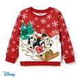 thumbnail image 1 of Disney Mickey Mouse Toddler Girls Pullover Sweatshirts Christmas Character Crewneck Top Size 2-6, 1 of 6