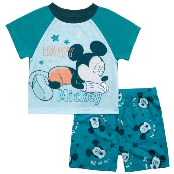 Disney Mickey Mouse Toddler/Little Boys' 2-Piece Pajama Sleepwear Set - Teal Dreams, 2T