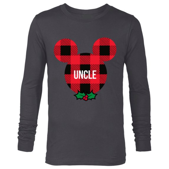 Disney Mickey Mouse UNCLE Holiday Family - Long Sleeve T-Shirt for Men - Customized-Charcoal Heather