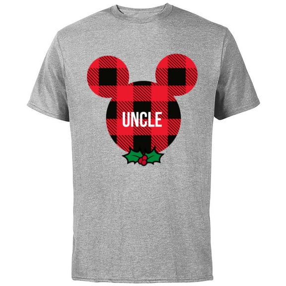 Disney Mickey Mouse UNCLE Holiday Family - Short Sleeve Cotton T-Shirt for Adults - Customized-Athletic Heather