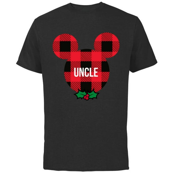 Disney Mickey Mouse UNCLE Holiday Family - Short Sleeve Cotton T-Shirt for Adults - Customized-Black
