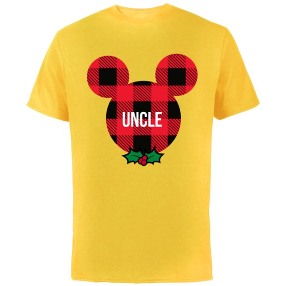 Disney Mickey Mouse UNCLE Holiday Family - Short Sleeve Cotton T-Shirt for Adults - Customized-Yellow