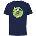 thumbnail image 1 of Disney Mickey Mouse Unicycle Mardi Gras Carnival Holiday - Short Sleeve Cotton T-Shirt for Adults - Customized-Navy, 1 of 5