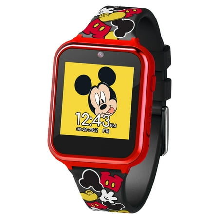 Disney Mickey Mouse Unisex Child Interactive Smart Watch 40mm in Red Silicone Strap (MK4089)