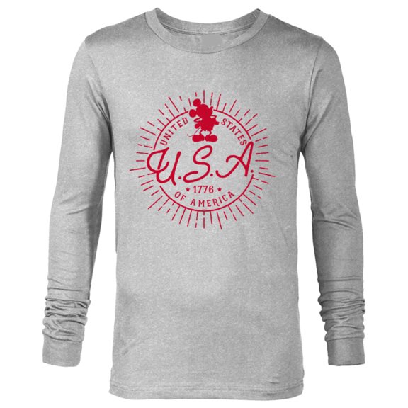 Disney Mickey Mouse United States of America 1776 - Long Sleeve T-Shirt for Men - Customized-Athletic Heather