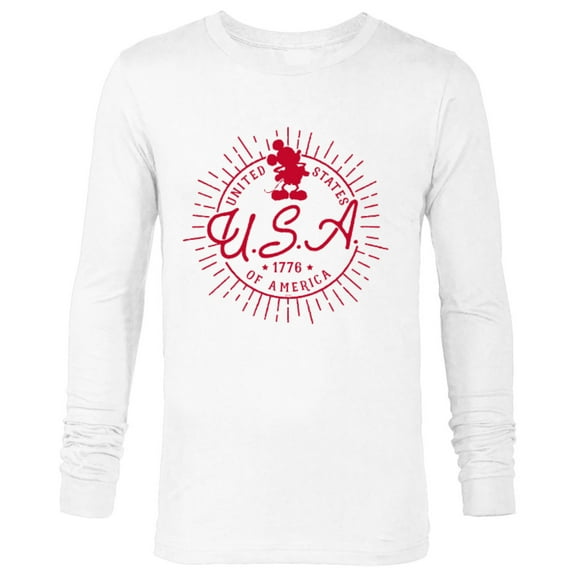 Disney Mickey Mouse United States of America 1776 - Long Sleeve T-Shirt for Men - Customized-White
