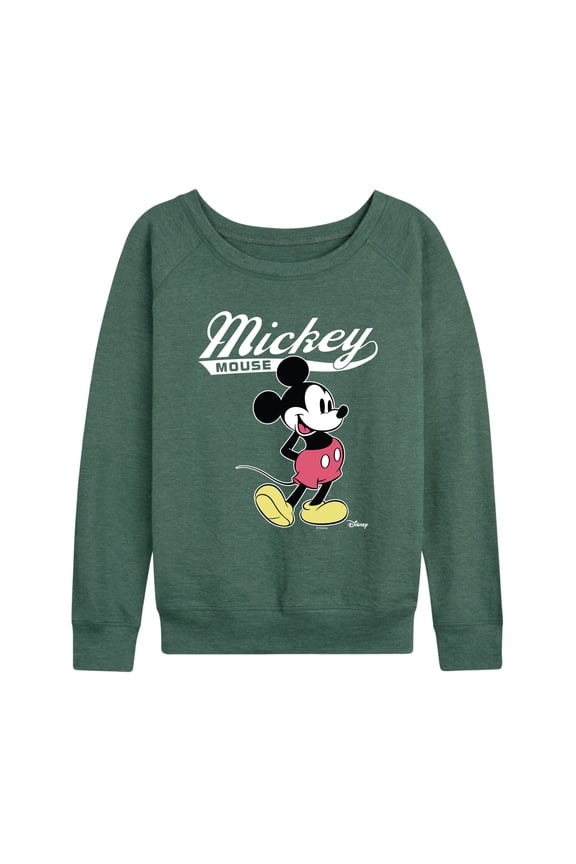 - Mickey Mouse Varsity - Women's French Terry Long Sleeve Pullover