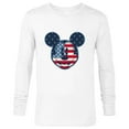 thumbnail image 1 of Disney Mickey Mouse Vintage Americana Fourth of July - Long Sleeve T-Shirt for Men - Customized-White, 1 of 5