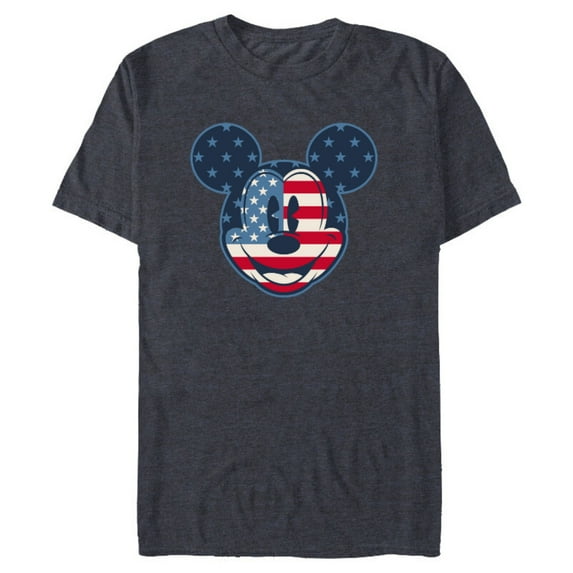 Disney Mickey Mouse Vintage Americana Fourth of July - Short Sleeve Blended T-Shirt for Adults - Customized-Navy Heather