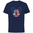 thumbnail image 1 of Disney Mickey Mouse Vintage Americana Fourth of July - Short Sleeve Cotton T-Shirt for Adults - Customized-Navy, 1 of 5