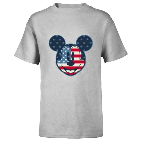 Disney Mickey Mouse Vintage Americana Fourth of July - Short Sleeve T-Shirt for Kids - Customized-Athletic Heather