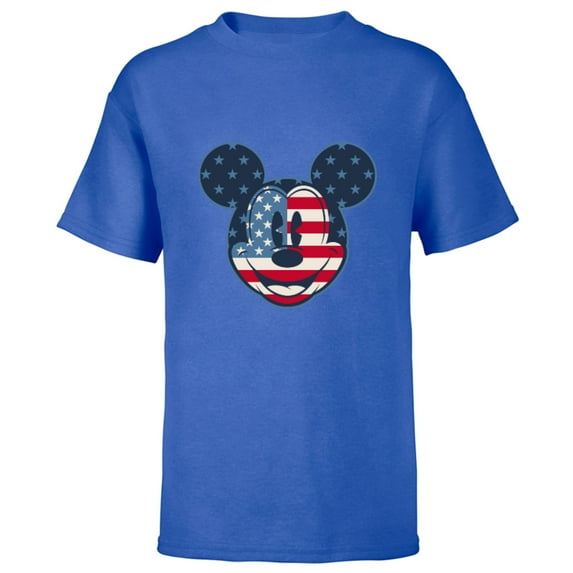 Disney Mickey Mouse Vintage Americana Fourth of July - Short Sleeve T-Shirt for Kids - Customized-Royal