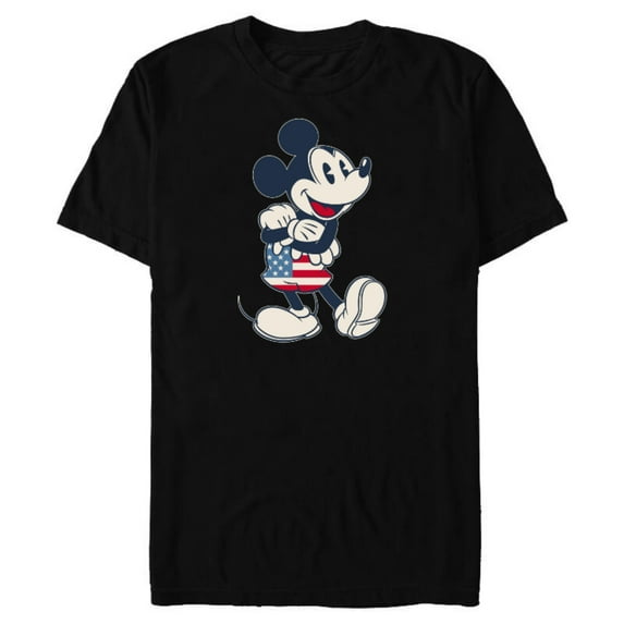 Disney Mickey Mouse Vintage Americana - Short Sleeve Blended T-Shirt for Adults - Customized-Black