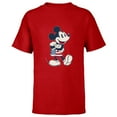 thumbnail image 1 of Disney Mickey Mouse Vintage Americana - Short Sleeve T-Shirt for Kids - Customized-Red, 1 of 5