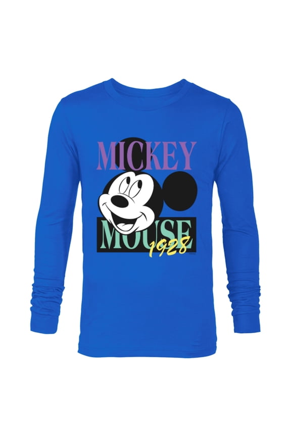 Mickey Mouse Vintage Classics 1928 Retro - Long Sleeve T-Shirt for Men - Customized-Navy