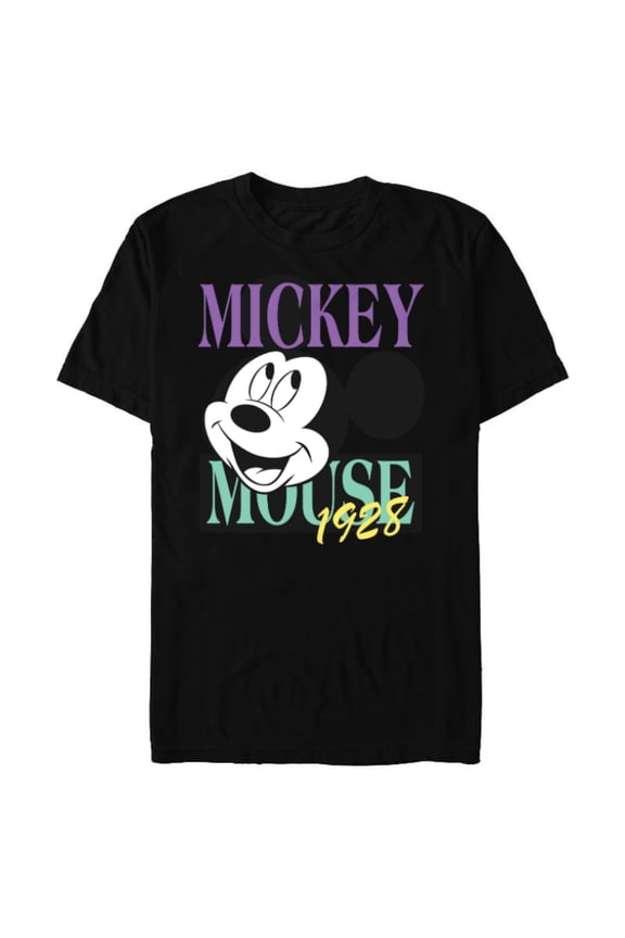 Mickey Mouse Vintage Classics 1928 Retro - Short Sleeve Blended T-Shirt for Adults - Customized-Black