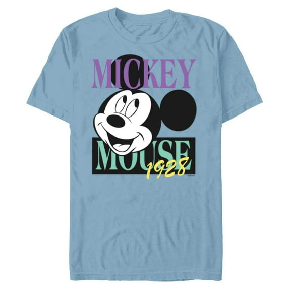 Disney Mickey Mouse Vintage Classics 1928 Retro - Short Sleeve Blended T-Shirt for Adults - Customized-Ocean Blue