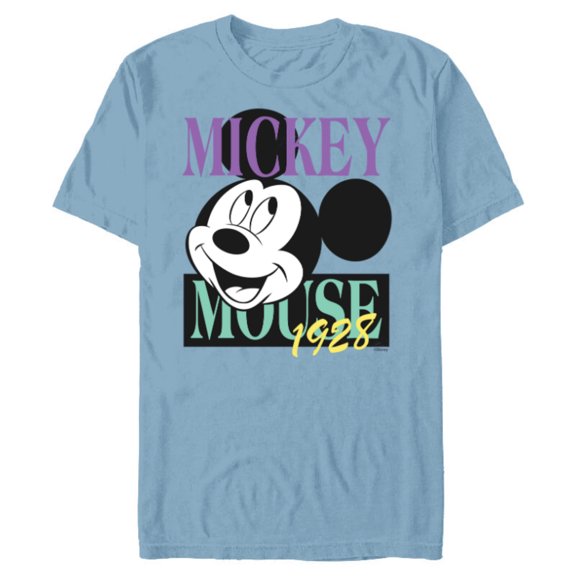 Disney Mickey Mouse Vintage Classics 1928 Retro - Short Sleeve Blended T-Shirt for Adults - Customized-Ocean Blue