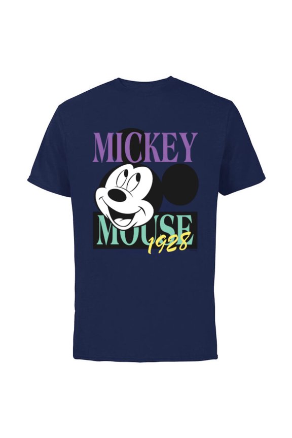 Mickey Mouse Vintage Classics 1928 Retro - Short Sleeve Cotton T-Shirt for Adults - Customized-Navy