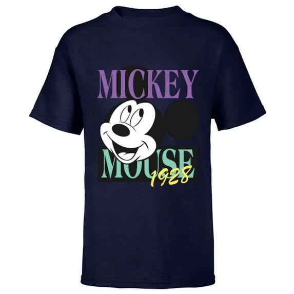Disney Mickey Mouse Vintage Classics 1928 Retro - Short Sleeve T-Shirt for Kids - Customized-Navy