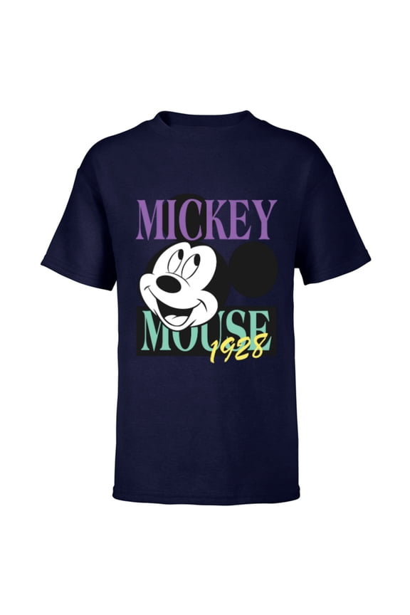 Mickey Mouse Vintage Classics 1928 Retro - Short Sleeve T-Shirt for Kids - Customized-Navy