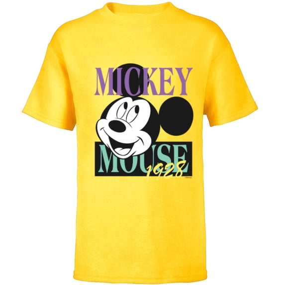 Disney Mickey Mouse Vintage Classics 1928 Retro - Short Sleeve T-Shirt for Kids - Customized-Yellow