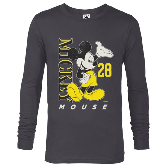 Disney Mickey Mouse Vintage Classics 28 Black & Yellow - Long Sleeve T-Shirt for Men - Customized-Charcoal Heather