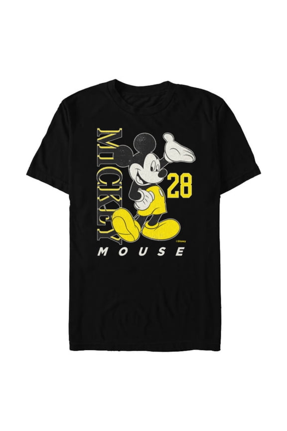 Mickey Mouse Vintage Classics 28 Black & Yellow - Short Sleeve Blended T-Shirt for Adults - Customized-Black