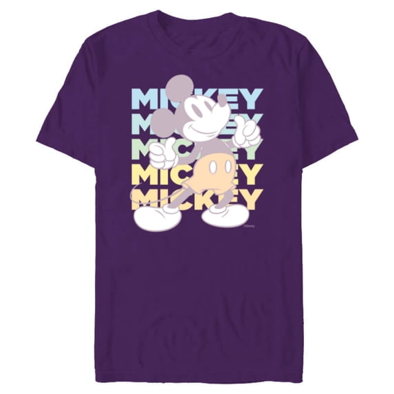 Disney Mickey Mouse Vintage Classics Thumbs-Up Retro Fade - Short Sleeve Blended T-Shirt for Adults - Customized-Purple