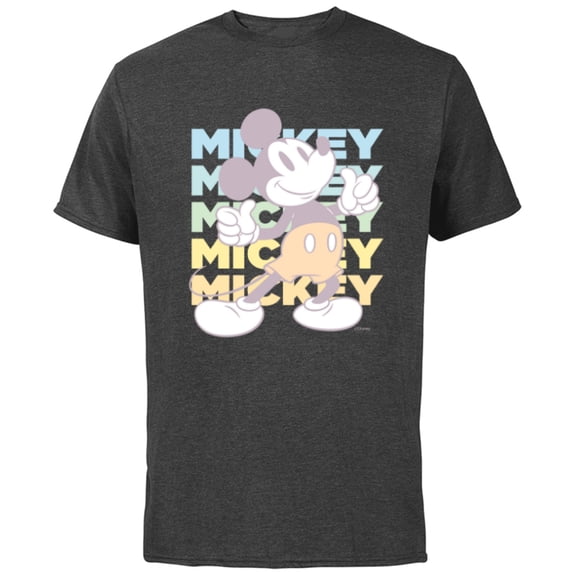 Disney Mickey Mouse Vintage Classics Thumbs-Up Retro Fade - Short Sleeve Cotton T-Shirt for Adults - Customized-Charcoal