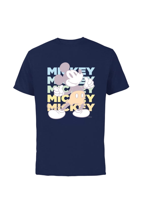 Mickey Mouse Vintage Classics Thumbs-Up Retro Fade - Short Sleeve Cotton T-Shirt for Adults - Customized-Navy