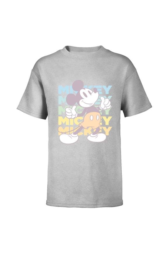 Mickey Mouse Vintage Classics Thumbs-Up Retro Fade - Short Sleeve T-Shirt for Kids - Customized-Athletic Heather