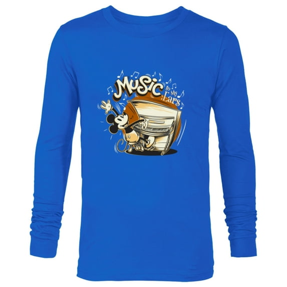 Disney Mickey Mouse Vintage Music To My Ears - Long Sleeve T-Shirt for Men - Customized-Navy