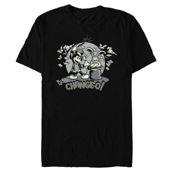 Disney Mickey Mouse Vintage Presto Change-O - Short Sleeve Blended T-Shirt for Adults - Customized-Black