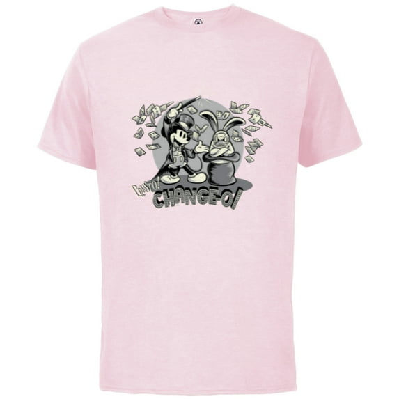 Disney Mickey Mouse Vintage Presto Change-O - Short Sleeve Cotton T-Shirt for Adults - Customized-Soft Pink