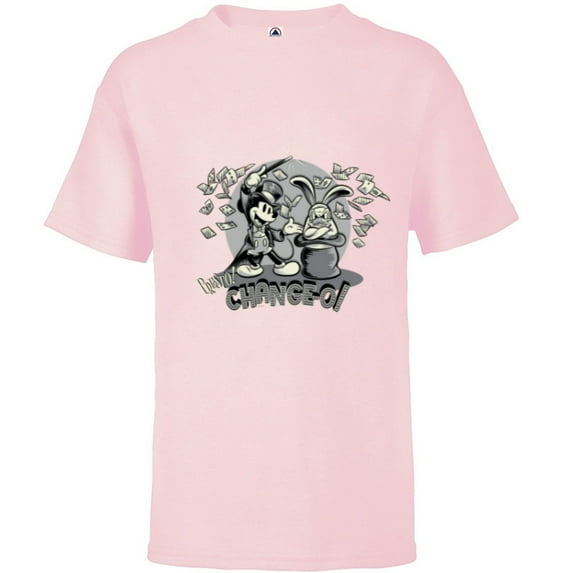Disney Mickey Mouse Vintage Presto Change-O - Short Sleeve T-Shirt for Kids - Customized-Soft Pink