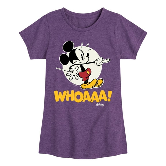 Disney - Mickey Mouse - WHOAAA! - Toddler & Youth Girls Short Sleeve Graphic T-Shirt